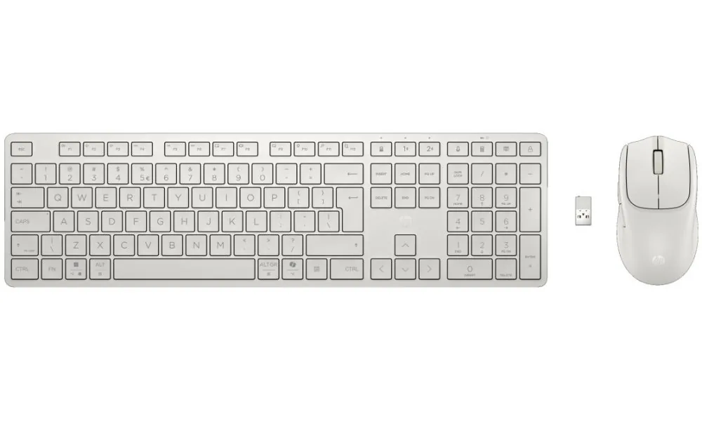 HP - Sada klávesnice a myši - full size - bezdrátový - Bluetooth, 2.4 GHz - česká/slovenská - bílá