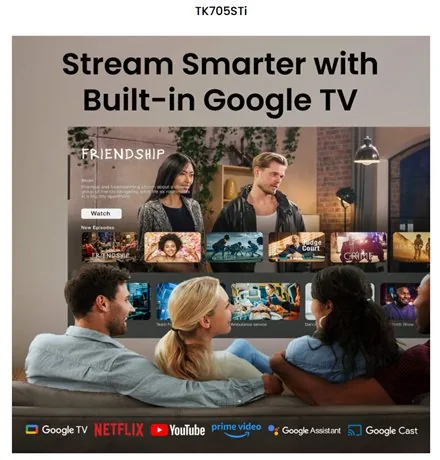 BenQ TK705STi 4K domácí kino s kratkou projek.vzdal. herní režim 3000lm HDMI USB-C chytré přizpůsobení obrazu GoogleTV