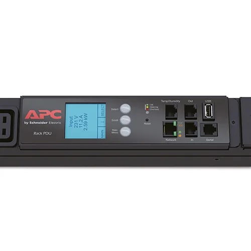 APC Metered Rack PDU - Rozvodná jednotka PDU (k montáži na regál) - AC 400 V - 3 fáze - Ethernet, RS-232, USB - vstup: IEC 60309 32A - výstupní konektory: 42 - 0U - černá - pro P/N: SMX1500RM2UCNC, SMX2KR2UX145, SMX3KR2UNCX145, SMX750C, SMX750CNC, SMX750C