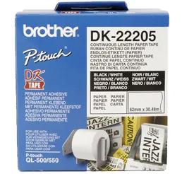 Brother DK-22205 - Černá na bílé - Role (6,2 cm x 30,5 m) termální papír - pro Brother QL-1050, QL-500, QL-550, QL-560, QL-570, QL-600, QL-650, QL-710, QL-720, QL-820