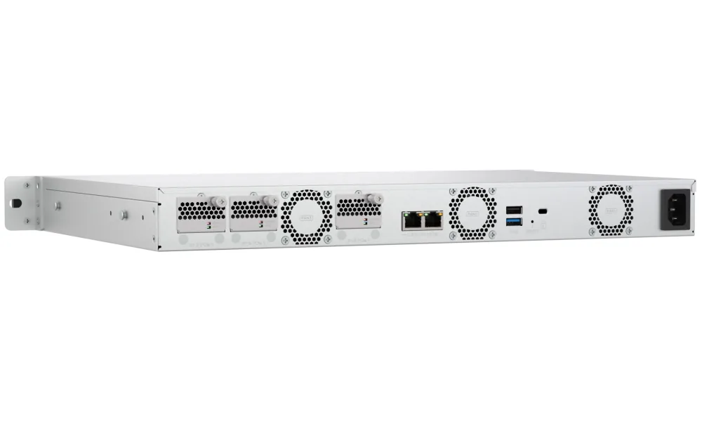 QNAP TS-h765eU-8G (4core 3,4GHz, 8GB RAM, 4x SATA, 3x E1.S M.2, 2x 2,5GbE, vol. 10GbE, malá hloubka)