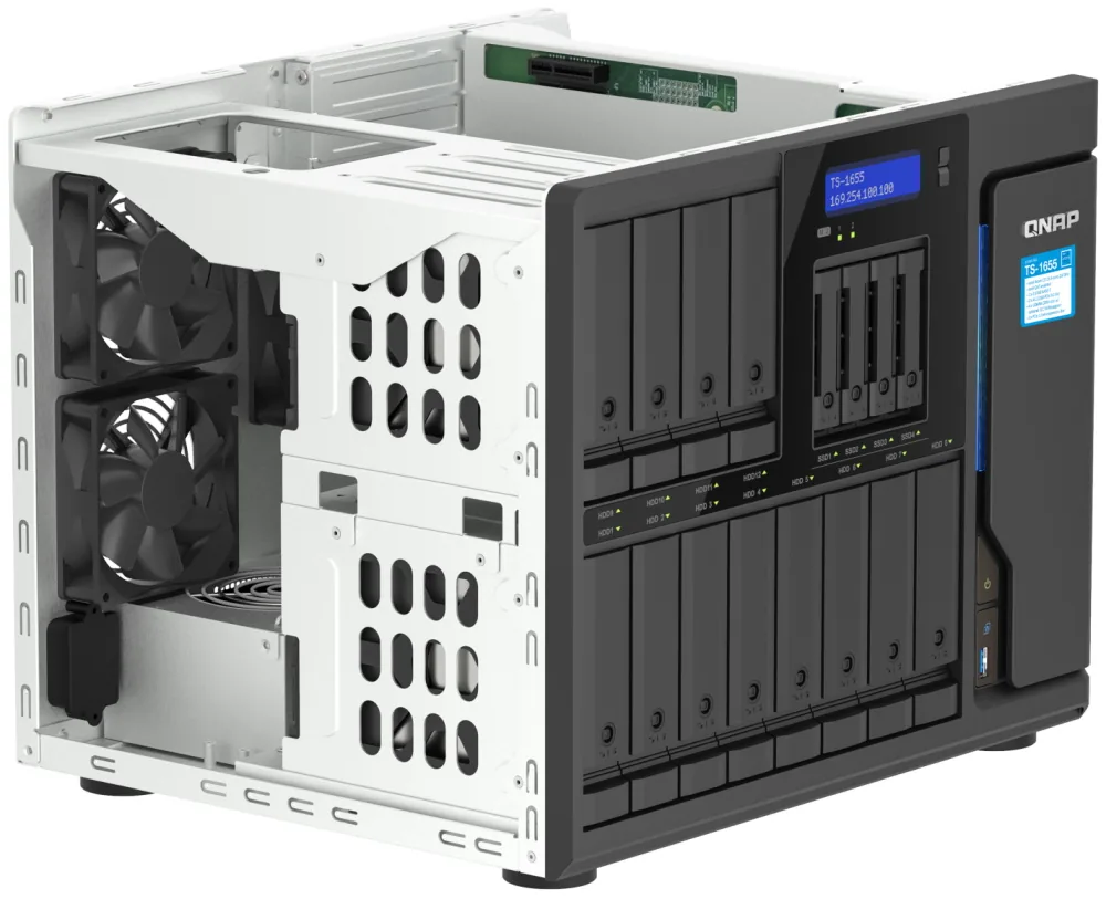 QNAP TS-1655-8G (8core 2,8GHz, 8GB RAM, 12x 3,5"+4x 2,5" SATA, 2x M.2 NVMe slot, 2x 2,5GbE, 3x PCIe)