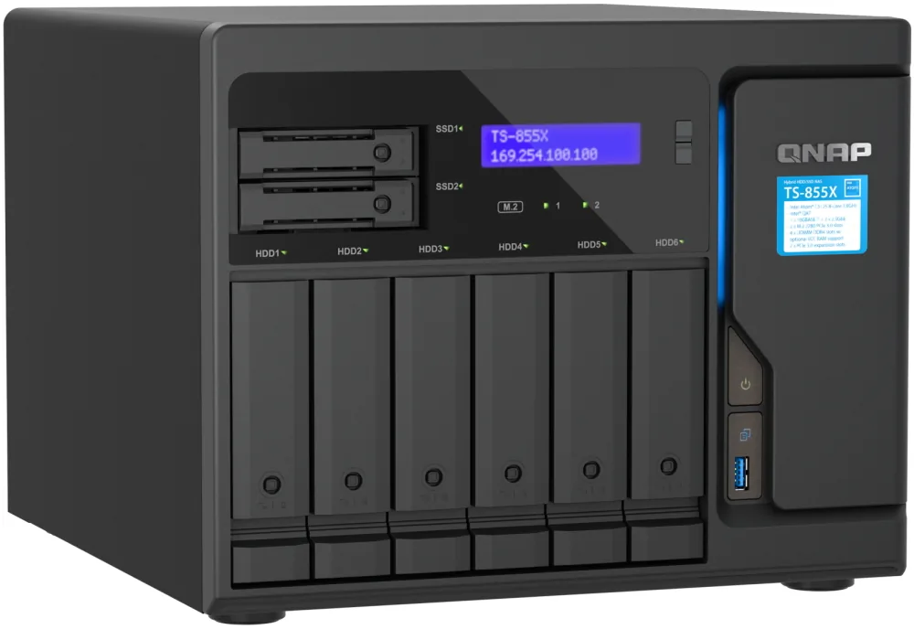 QNAP TS-855X-8G (8core 2,8GHz, 8GB RAM, 8x SATA, 2x 2,5GbE, 2x PCIe)