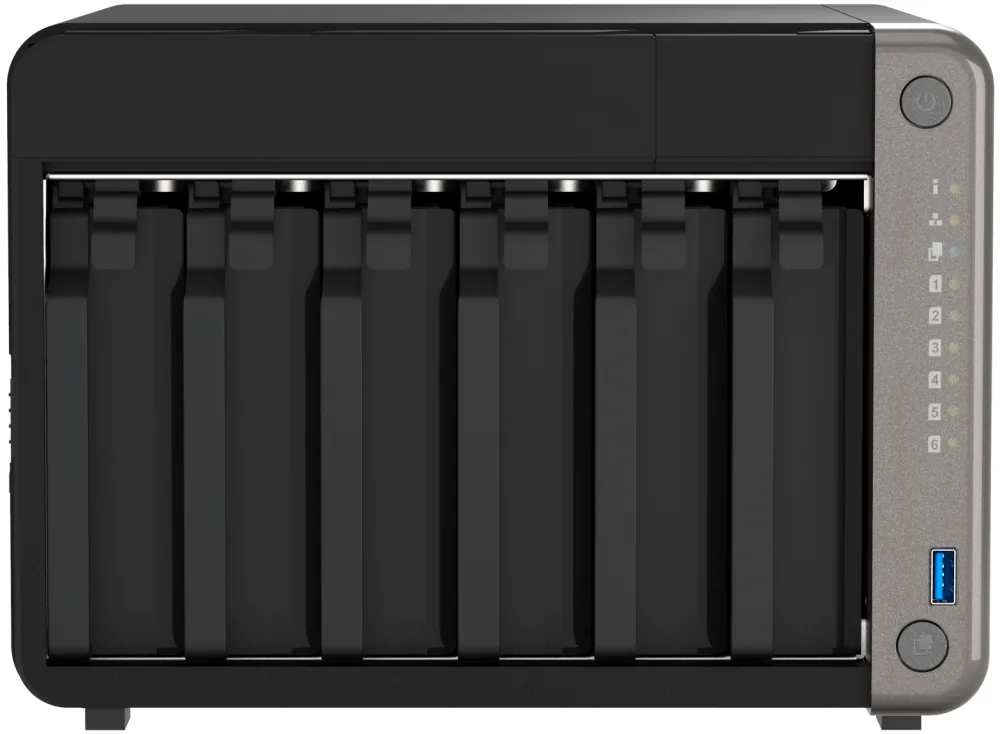 QNAP TS-AI642-8G AI Tower NAS (6-bay 3.5", 8GB(not expandable), 2xHDMI, 2x1GbE, 1x 2.5GbE, 1xPCIe Gen3x2)