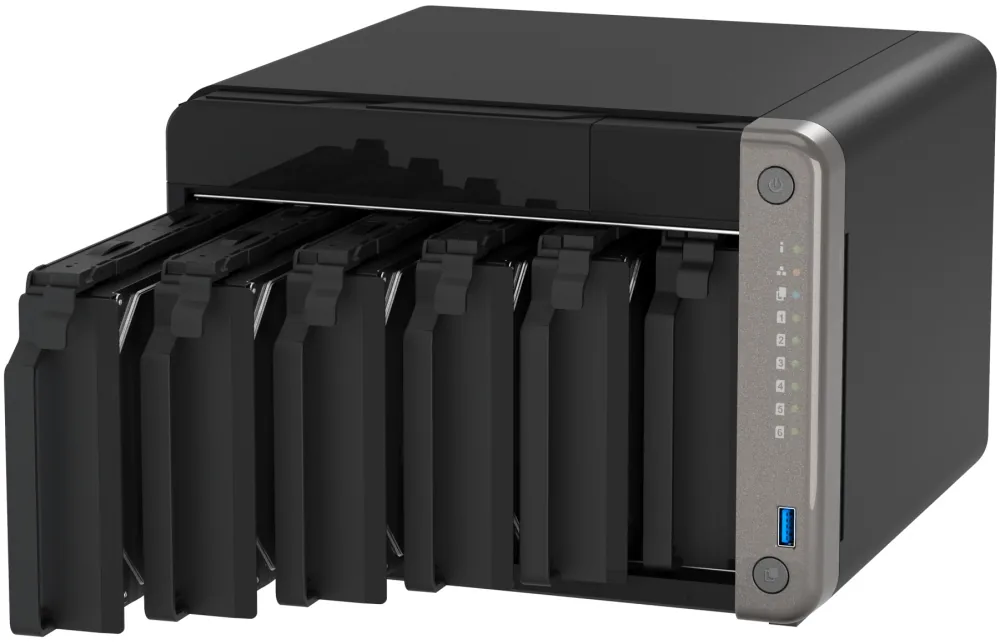 QNAP TS-AI642-8G AI Tower NAS (6-bay 3.5", 8GB(not expandable), 2xHDMI, 2x1GbE, 1x 2.5GbE, 1xPCIe Gen3x2)