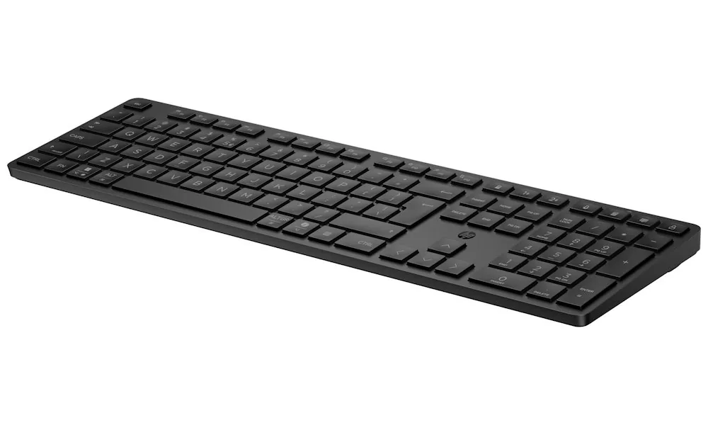 HP 495k - Klávesnice - duálním režimu, 3-zónovém uspořádání, vícedotyková zařízení, nízký profil stisku kláves - bezdrátový - Bluetooth, 2.4 GHz - česká/slovenská - černá
