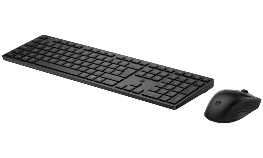 HP 495C - Sada klávesnice a myši - duální režim, více zařízení, rozložení ve 3 zónách, nízký zdvih kláves - 100% - full size - bezdrátový - USB, 2.4 GHz - česká/slovenská - černá