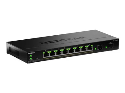 NETGEAR GS310TPv2 - Prepínac - 2+/L3 Lite - inteligentní - 8 x 10/100/1000 (PoE+) + 2 x SFP - desktop, pro pripevnení na zed - PoE+ (55 W)