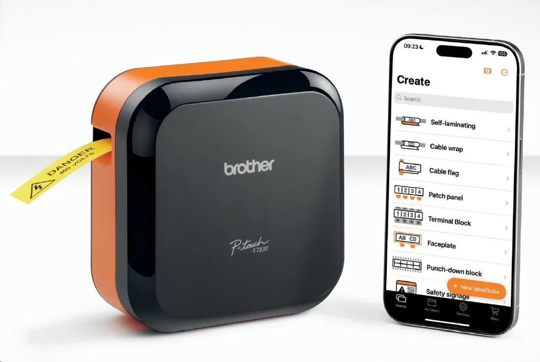 Brother P-Touch PT-E720BT - Tiskárna štítku - prevod tepla - Role (2,4 cm) - 180 dpi - až 20 mm/s - USB 2.0, Bluetooth
