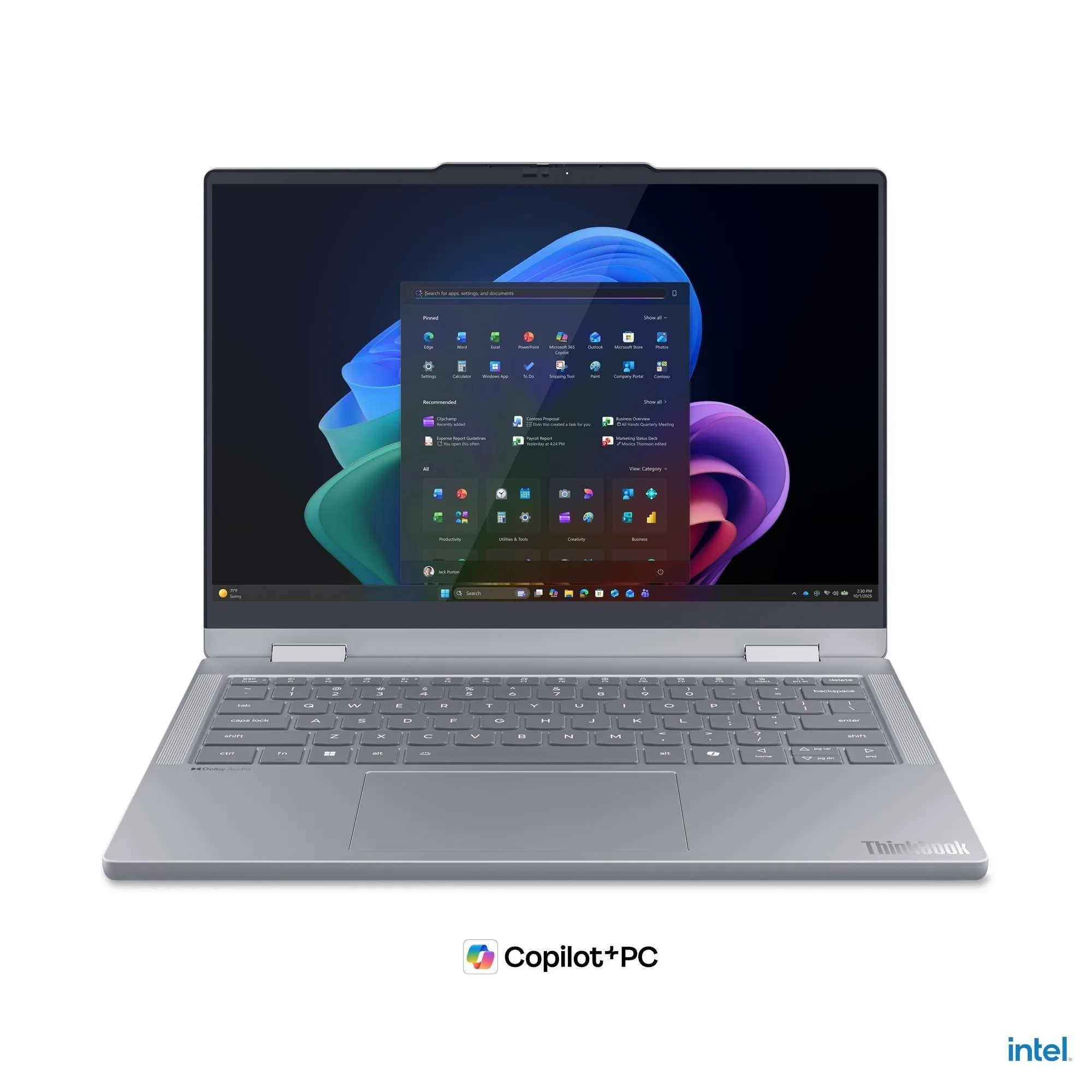 Lenovo ThinkBook 14 2-in-1 G6 IPL 22AR - Copilot+ PC - překlopitelný design - Intel Core Ultra 5 - 325 / až 4.5 GHz - Win 11 Pro - Intel Graphics - 16 GB RAM - 512 GB SSD NVMe - 14" IPS dotykový displej 1920 x 1200 - Wi-Fi 7, Bluetooth - měsíčně šedá ve d