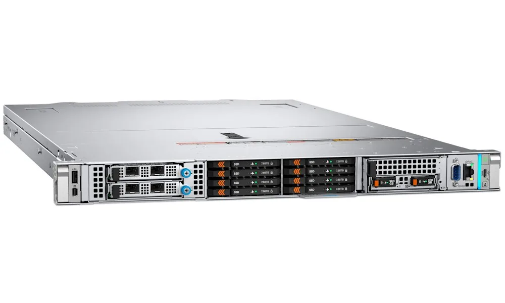 Dell PowerEdge R470 - Server - instalovatelný do racku 1U - 1-směrný - 1 x Xeon 6507P / až 4.3 GHz - RAM 32 GB - SAS - vyměnitelný za chodu 2.5" zásuvka(y) - SSD 480 GB - Matrox G200 - Gigabit Ethernet, 10 Gigabit Ethernet - žádný OS - monitor: žádný - če