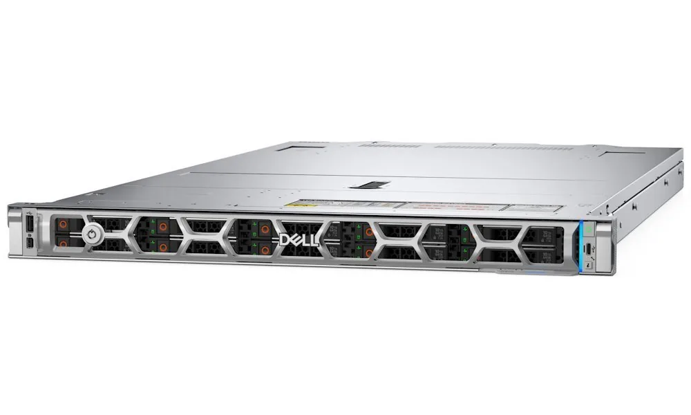Dell PowerEdge R470 - Server - instalovatelný do racku 1U - 1-směrný - 1 x Xeon 6517P / až 4.2 GHz - RAM 32 GB - SAS - vyměnitelný za chodu 2.5" zásuvka(y) - SSD 2 x 480 GB - Matrox G200 - Gigabit Ethernet, 10 Gigabit Ethernet - žádný OS - monitor: žádný
