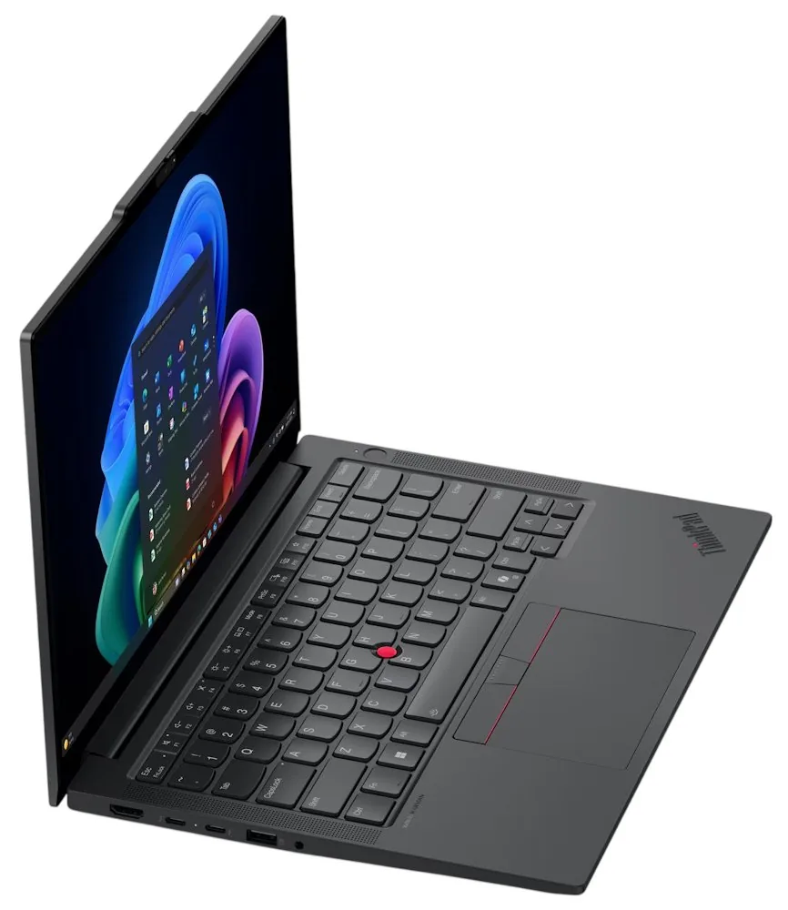 Lenovo ThinkPad E14 Gen 7 21U2 - Copilot+ PC - provedění závěsu 180 stupňů - Intel Core Ultra 5 - 226V / až 4.5 GHz - Win 11 Pro - Arc Graphics 130V - 16 GB RAM - 512 GB SSD TCG Opal Encryption 2, NVMe - 14" IPS 2880 x 1800 (2.8K) @ 120 Hz - Gigabit Ether