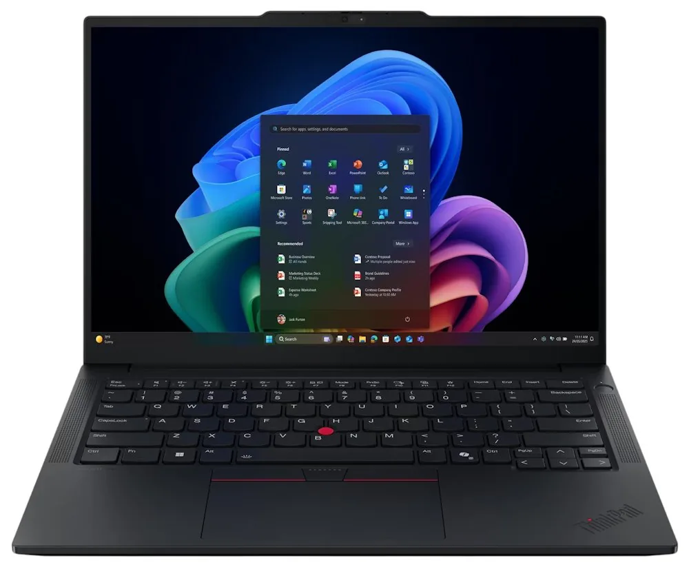 Lenovo ThinkPad E14 Gen 7 21U2 - Copilot+ PC - provedění závěsu 180 stupňů - Intel Core Ultra 5 - 226V / až 4.5 GHz - Win 11 Pro - Arc Graphics 130V - 16 GB RAM - 512 GB SSD TCG Opal Encryption 2, NVMe - 14" IPS 2880 x 1800 (2.8K) @ 120 Hz - Gigabit Ether
