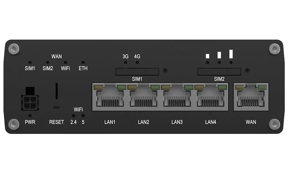 Teltonika RUTM16 průmyslový router 4x LAN, 1x WAN, LTE Telit global, Dual SIM + eSIM, WiFi 5