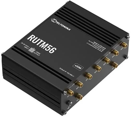 Teltonika RUTM56 průmyslový router, dual modem, 5G, 4G, 5x Gbit RJ45, WiFi 5