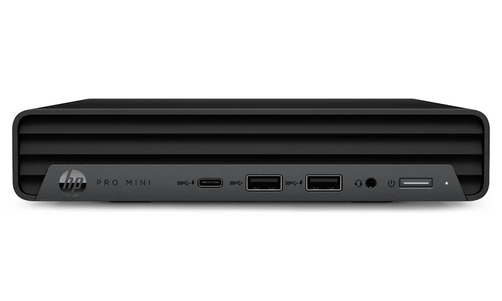 HP Pro 400 G9 - Mini Core i3 i3-14100T / až 4.4 GHz - RAM 8 GB - SSD 512 GB - NVMe - UHD Graphics 730 - Gigabit Ethernet, IEEE 802.11ax (Wi-Fi 6E), Bluetooth 5.3 - Win 11 Home - monitor: žádný - klávesnice: česká/slovenská - černý konektor