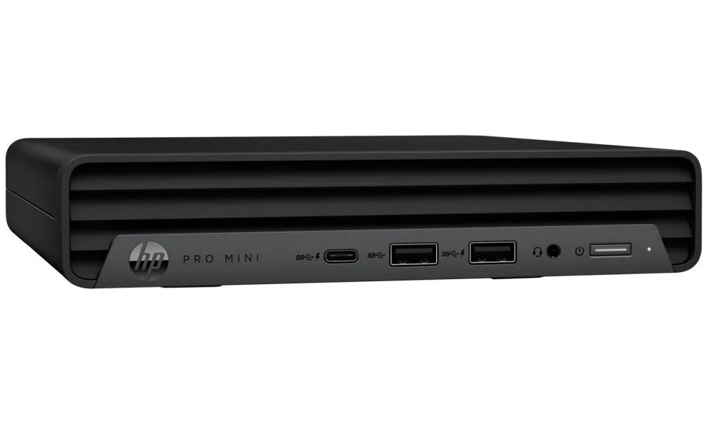 HP Pro 400 G9 - Mini Core i3 i3-14100T / až 4.4 GHz - RAM 8 GB - SSD 512 GB - NVMe - UHD Graphics 730 - Gigabit Ethernet, IEEE 802.11ax (Wi-Fi 6E), Bluetooth 5.3 - Win 11 Home - monitor: žádný - klávesnice: česká/slovenská - černý konektor