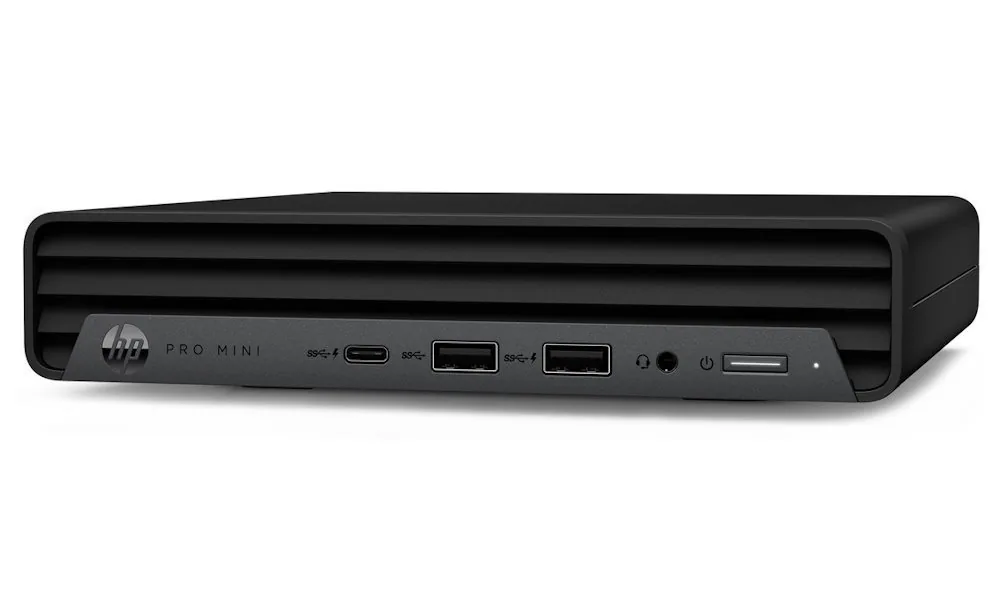 HP Pro 400 G9 - Mini Core i3 i3-14100T / až 4.4 GHz - RAM 8 GB - SSD 512 GB - NVMe - UHD Graphics 730 - Gigabit Ethernet, IEEE 802.11ax (Wi-Fi 6E), Bluetooth 5.3 - Win 11 Home - monitor: žádný - klávesnice: česká/slovenská - černý konektor