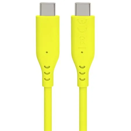 PremiumCord silikonový USB-C 60W, žlutý, 1.5m