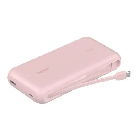 Belkin BOOST CHARGE USB-C Power Delivery PowerBanka s integrovaným USB-C kabelem, 20000mAh, 30W, růžová