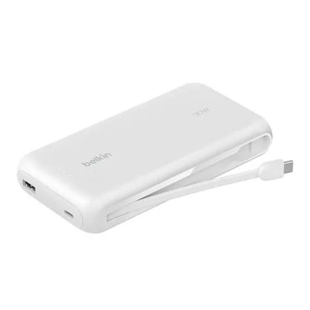 Belkin BOOST CHARGE USB-C Power Delivery PowerBanka s integrovaným USB-C kabelem, 20000mAh, 30W, bílá