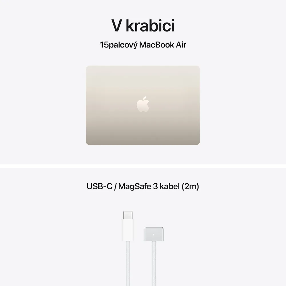 Apple MacBook Air 15"/M5/15,3"/2880x1864/16GB/512GB/M5/Tahoe/Starlight/1R