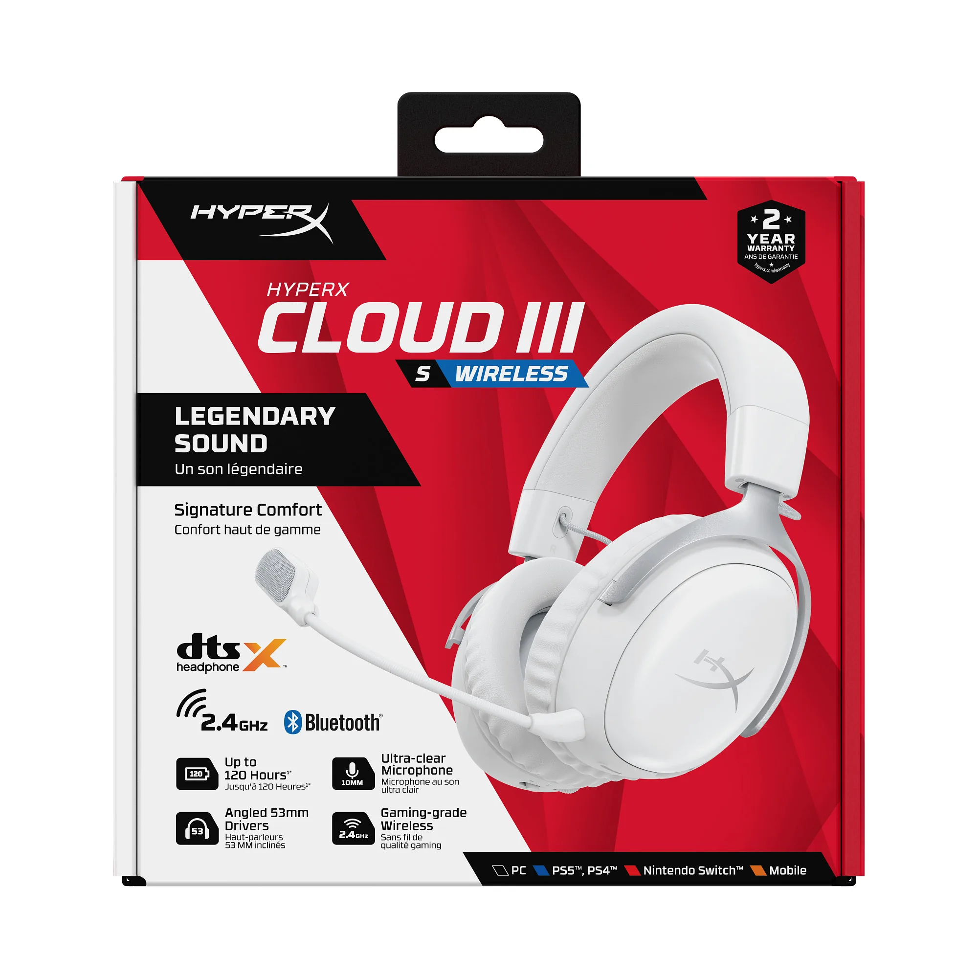 HyperX Cloud III S Wireless White Gaming Headset WHT