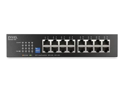 Zyxel GS1100 Series GS1100-16S - Přepínač - neřízený - 16 x Gigabit Ethernet - Lze montovat do rozvaděče, desktop, pro připevnění na zeď - pro P/N: GS1100-16EPS-EU0101F, GS1100-16ES-EU0101F
