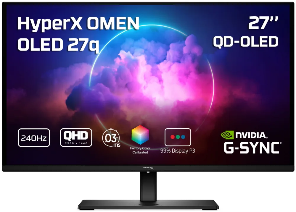 HyperX OMEN/27q/27,6"/QD-OLED/QHD/240Hz/0,03ms/Černá/3R