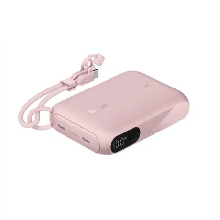 Belkin BOOST CHARGE USB-C Power Delivery PowerBanka s displejem, 10000mAh, 20W, růžová
