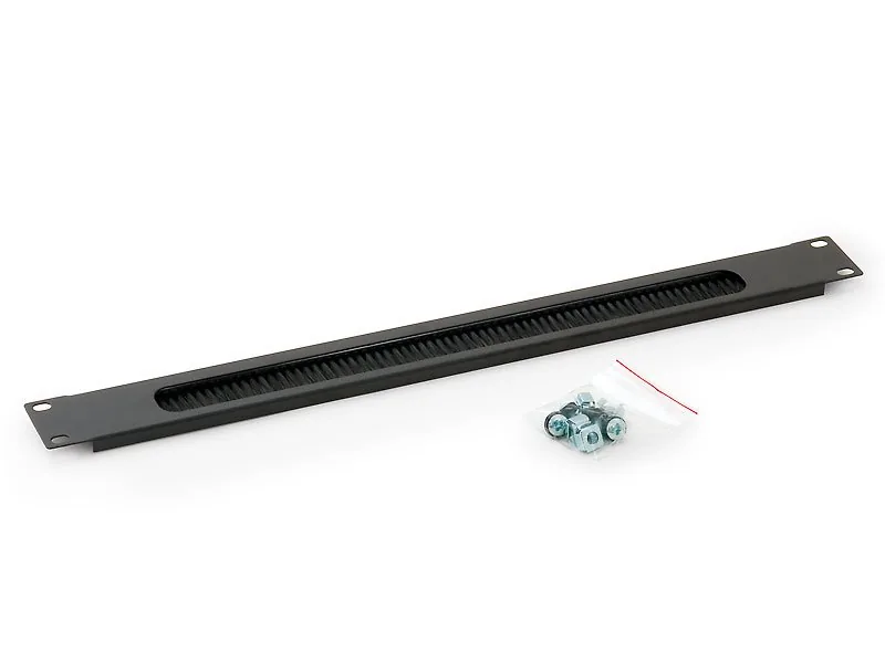 Triton - Vstupní panel pro kabel regálu s kartáckem - RAL 9005 - 1U