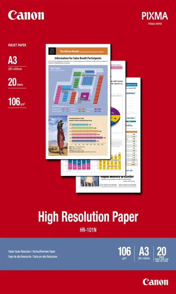 Canon HR-101 - A3 (297 x 420 mm) 20 listy obyčejný papír - pro BJC-6500; i6500, 9100, 9950; PIXMA iP6210D, iP6310D; S4500, 6300, 9000