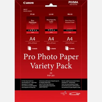 Canon Pro Variety Pack PVP-201 - A4 (210 x 297 mm) 15 listy sada fotografického papíru