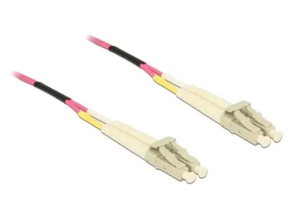 Delock - Síťový kabel - multirežim LC (M) do multirežim LC (M) - 1 m - 1 m - optické vlákno - 50 / 125 mikron - OM4 - neobsahuje halogen - fialová