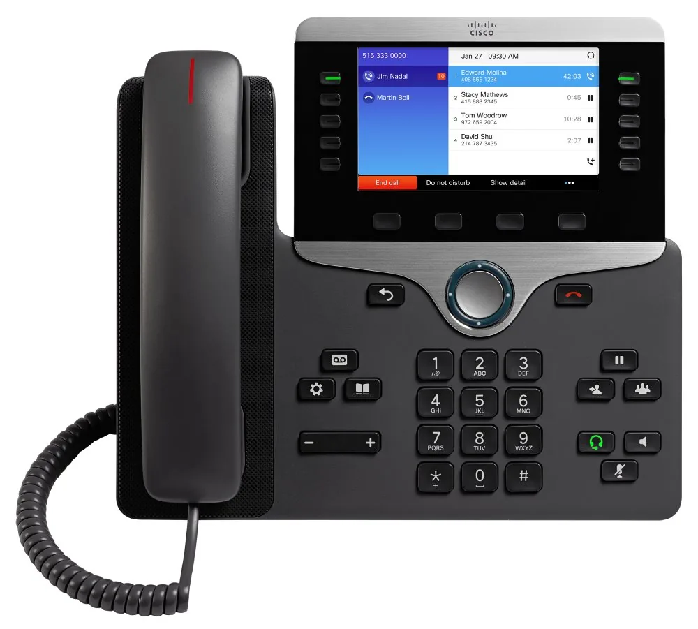 Cisco IP Phone 8841 - Telefon VoIP - SIP, RTCP, RTP, SRTP, SDP - 5 řádků