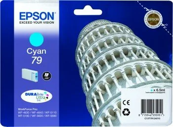 Epson 79 - 6.5 ml - azurová - originální - inkoustová cartridge - pro WorkForce Pro WF-4630DWF, WF-4640DTWF, WF-5110DW, WF-5190DW, WF-5620DWF, WF-5690DWF