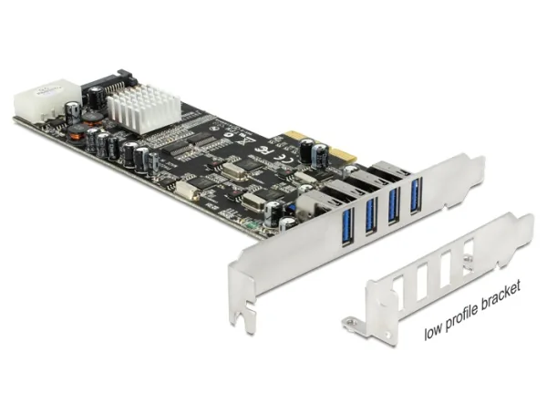 Delock PCI Express Card > 4 x external USB 3.0 Quad Channel - USB adaptér - PCIe 2.0 x4 - USB 3.0 x 4