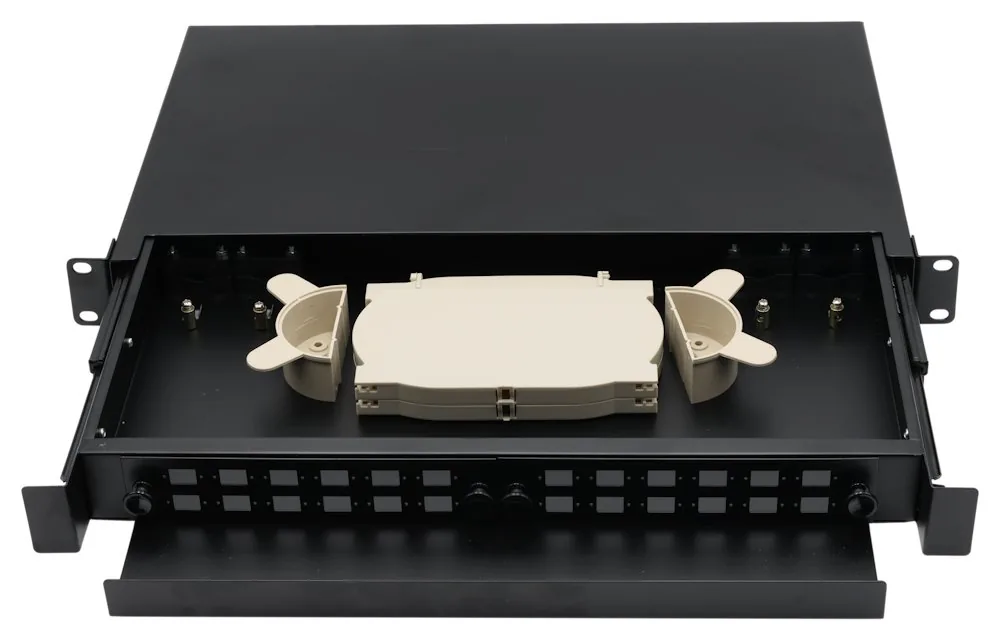 XtendLan 19" optický rozvaděč, 24x SC simplex 24x LC duplex, 2*kazeta pro 12svárů,výsuvný