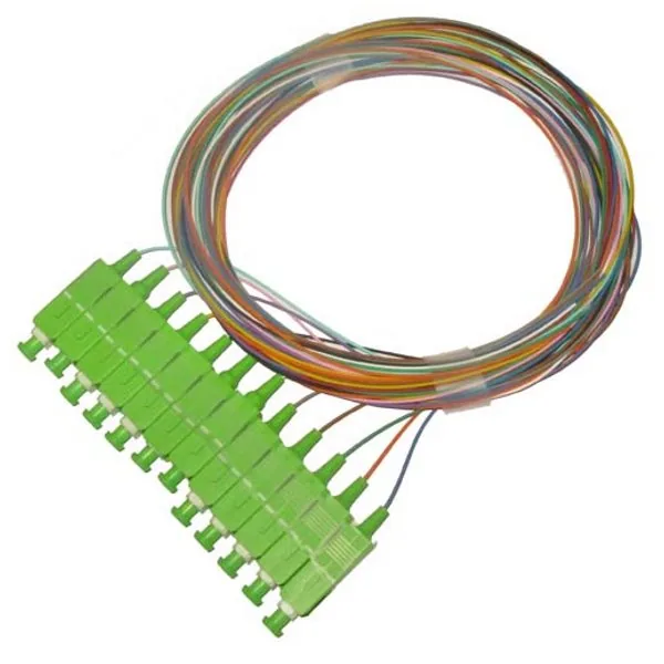 XtendLan FO pigtail SC APC, 9 125, 0,9mm, 1m, sada 12 pigtailů různé barvy, G.652d, LS0H