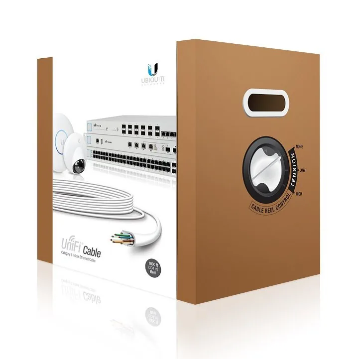 Ubiquiti UniFi - Kabel horizontální - 305 m - 6 mm - UTP - CAT 6 - vnitřní, podložka, pevný - bílá