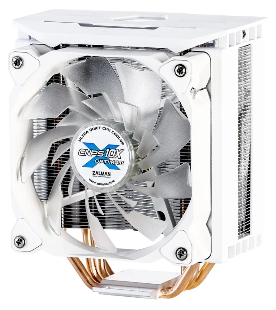 Zalman chladič CPU CNPS10X OPTIMA II 120mm RGB ventilátor heatpipe PWM výška 160mm pro AMD i Intel bílý