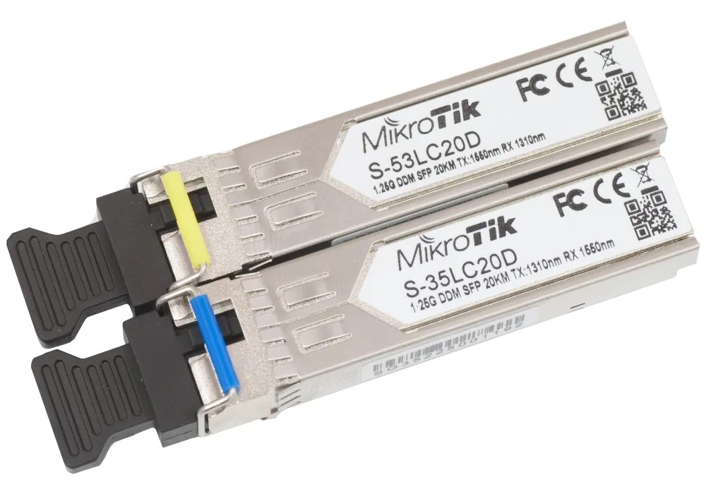 MikroTik pár SFP S-3553LC20D, SM, 20km, 1.25G, 1x LC