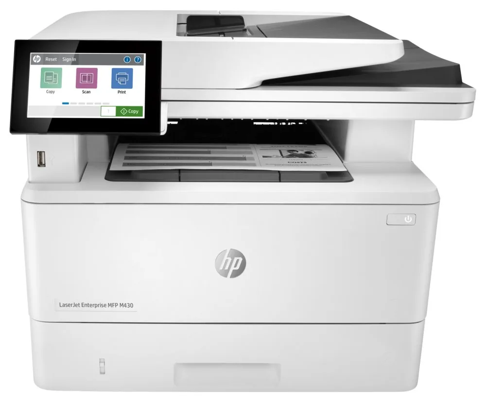 HP LaserJet Enterprise MFP M430f - Multifunkční tiskárna - Č/B - laser - 216 x 297 mm (originální) - A4 (média) - až 38 stran/min. (kopírování) - až 40 stran/min. (tisk) - 350 listy - 33.6 Kbps - USB 2.0, Gigabit LAN, hostitel USB 2.0