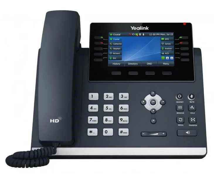 Yealink SIP-T46U IP telefon, CZ SK displej, 2x GbE port, PoE, Opus HD kodek, 27 programovatelných tlačítek
