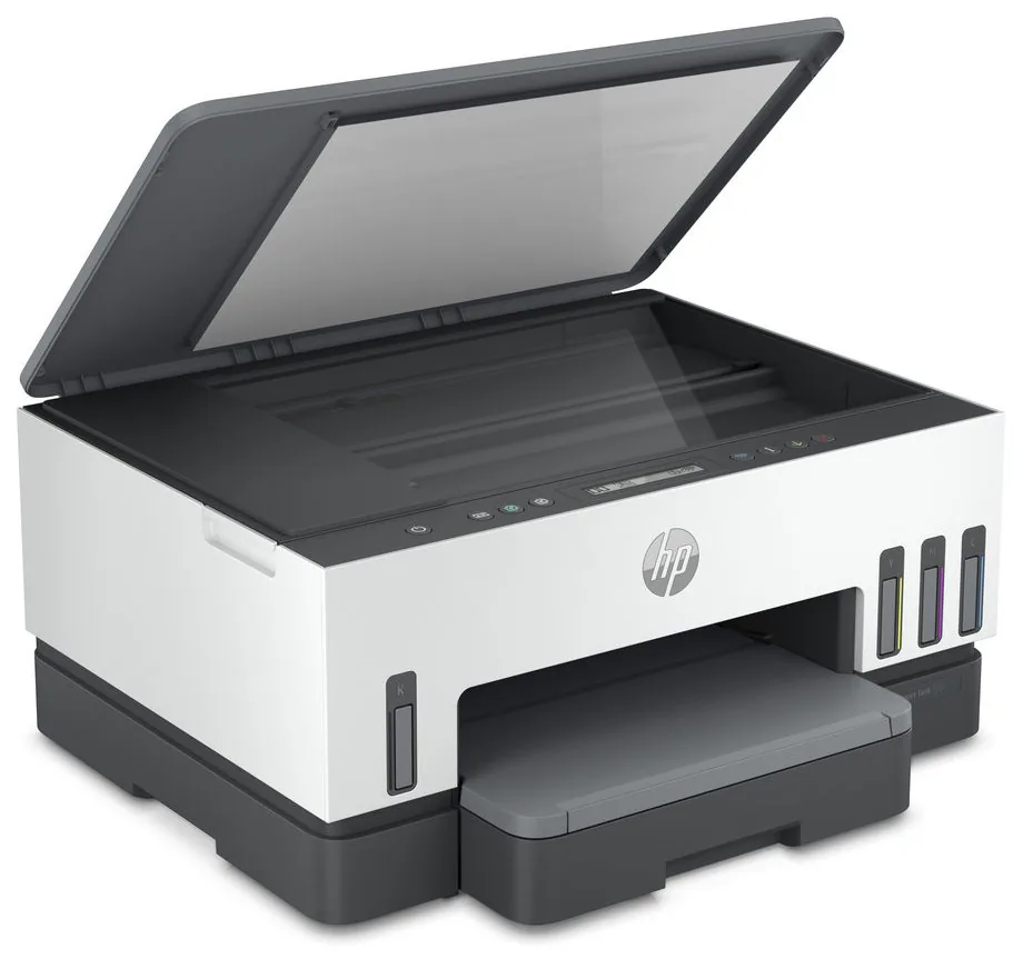 HP Smart Tank 720 All-in-One - Multifunkční tiskárna - barva - tryskový - plnitelný - Letter A (216 x 279 mm)/A4 (210 x 297 mm) (originální) - A4/Legal (média) - až 13 stran/min. (kopírování) - až 15 stran/min. (tisk) - 250 listy - USB 2.0, Wi-Fi(ac), Blu