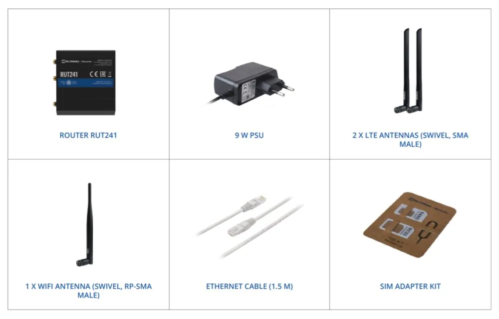 Teltonika LTE Wi-Fi Router RUT241, 2,4 GHz, 802.11b g n, 2 3 4G, LTE, 1x DI DO