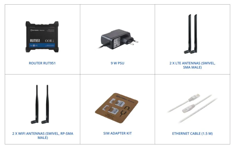 Teltonika LTE Wi-Fi Router RUT951, 2,4 GHz, 802.11b g n, 2 3 4G, LTE