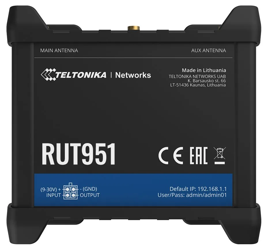 Teltonika LTE Wi-Fi Router RUT951, 2,4 GHz, 802.11b g n, 2 3 4G, LTE