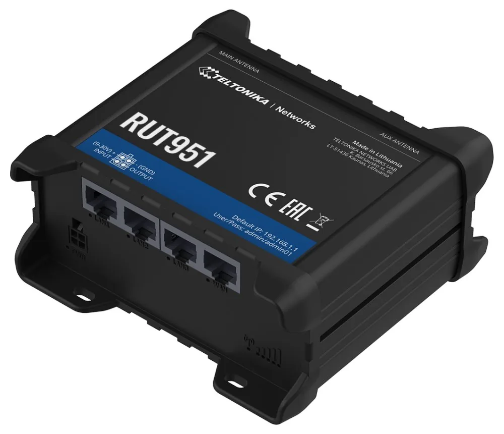 Teltonika LTE Wi-Fi Router RUT951, 2,4 GHz, 802.11b g n, 2 3 4G, LTE